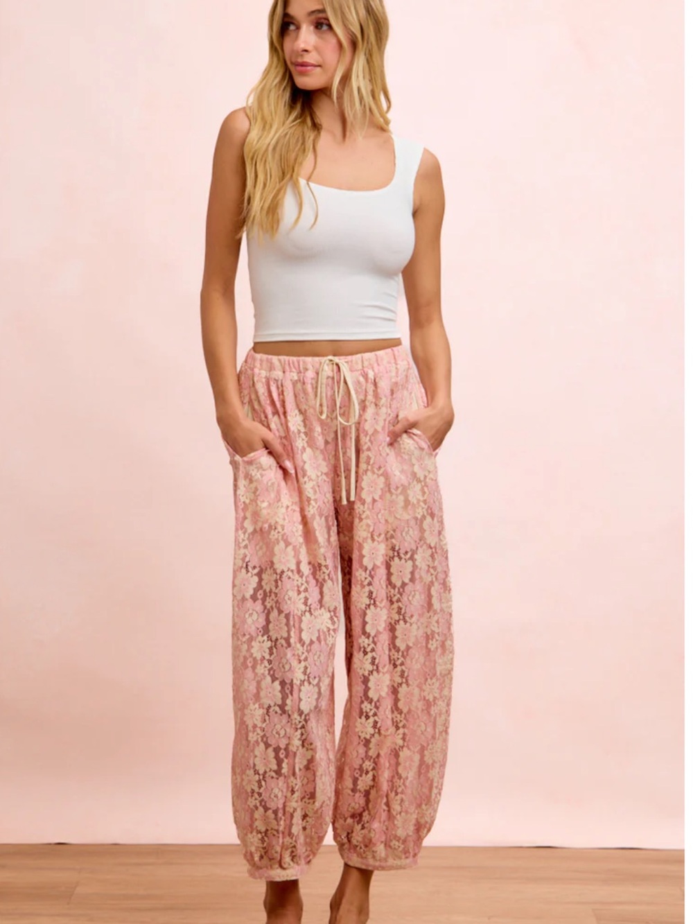 💕Bibi Lace Drawstring Balloon Pants - Picture 10 of 12